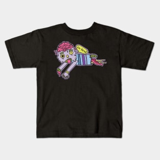 Gross Zombie and his exposed skull and gross slime Kids T-Shirt